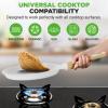 imageNutriChef 945 NonStick Crepe Pan with Wooden Spreader Durable Marble Coated Dosa Pan Bakelite Handle and Induction Bottom PFOAPFOS Free Dishwasher Safe Even Heat Distribution Black MarbleWhite