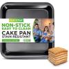 imageNutriChef 9quot Nonstick Square Cake Pan  Heavy Duty Carbon Steel Baking Tray for Kitchen Oven  Bakeware for Cakes Cookies Brownies ampamp More  PFOS PFOA PTFEFree Dishwasher Safe