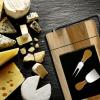 imageNutrichef Stainless Steel Knives and Magnet Holder Slicing Bamboo Cheese Board Platter4 Modern Wood Snack Serving Tray wStone Slate Slab Slicer Blade for Cutting Food Fruit Meat