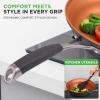 imageNutriChef Copper Pan NonStick Coating Inside HardAnodized Look Heat Resistant Lacquer Outside Silicone Handle NCSQPA 1 Griddle14 pc set