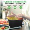 imageNutriChef Copper Pan NonStick Coating Inside HardAnodized Look Heat Resistant Lacquer Outside Silicone Handle NCSQPA 1 Griddle14 pc set