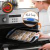 imageNutriChef 5Piece Baking Pan Set  Carbon Steel Stackable Bakeware with Red Silicone Handles ampamp Nonstick Coating Includes Cookie Sheets Roaster Pan with Lid Loaf Pan and 12 Cup Muffin Pan GoldGray