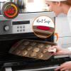 imageNutriChef 5Piece Baking Pan Set  Carbon Steel Stackable Bakeware with Red Silicone Handles ampamp Nonstick Coating Includes Cookie Sheets Roaster Pan with Lid Loaf Pan and 12 Cup Muffin Pan GoldGold