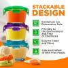 imageNutriChef 12Piece Mini Glass Food Storage Containers  448oz Stackable Premium Round Meal Prep Jars wLocking Lids  Microwave Freezer ampamp Dishwasher Safe For Baby Food Snacks Fruits NutsOne Size