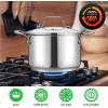 imageNutriChef 19Quart Stainless Steel Stock Pot  188 Food Grade Heavy Duty Induction Large Stock Pot Stew Pot Simmering Pot Soup Pot with See Through Lid Dishwasher Safe  NutriChef NCSP203 Quarts