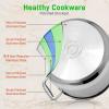 imageNutriChef 19Quart Stainless Steel Stock Pot  188 Food Grade Heavy Duty Induction Large Stock Pot Stew Pot Simmering Pot Soup Pot with See Through Lid Dishwasher Safe  NutriChef NCSP208 Quarts
