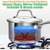 imageNutriChef 19Quart Stainless Steel Stock Pot  188 Food Grade Heavy Duty Induction Large Stock Pot Stew Pot Simmering Pot Soup Pot with See Through Lid Dishwasher Safe  NutriChef NCSP202 Quarts
