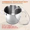 imageNutriChef 19Quart Stainless Steel Stock Pot  188 Food Grade Heavy Duty Induction Large Stock Pot Stew Pot Simmering Pot Soup Pot with See Through Lid Dishwasher Safe  NutriChef NCSP2019 Quarts