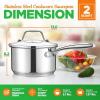 imageNutriChef 19Quart Stainless Steel Stock Pot  188 Food Grade Heavy Duty Induction Large Stock Pot Stew Pot Simmering Pot Soup Pot with See Through Lid Dishwasher Safe  NutriChef NCSP202 Quarts