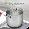 imageNutriChef 19Quart Stainless Steel Stock Pot  188 Food Grade Heavy Duty Induction Large Stock Pot Stew Pot Simmering Pot Soup Pot with See Through Lid Dishwasher Safe  NutriChef NCSP2015 Quarts