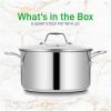 imageNutriChef 19Quart Stainless Steel Stock Pot  188 Food Grade Heavy Duty Induction Large Stock Pot Stew Pot Simmering Pot Soup Pot with See Through Lid Dishwasher Safe  NutriChef NCSP208 Quarts