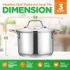 imageNutriChef 19Quart Stainless Steel Stock Pot  188 Food Grade Heavy Duty Induction Large Stock Pot Stew Pot Simmering Pot Soup Pot with See Through Lid Dishwasher Safe  NutriChef NCSP203 Quarts