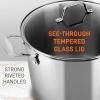imageNutriChef 19Quart Stainless Steel Stock Pot  188 Food Grade Heavy Duty Induction Large Stock Pot Stew Pot Simmering Pot Soup Pot with See Through Lid Dishwasher Safe  NutriChef NCSP2012 Quarts