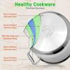 imageNutriChef 19Quart Stainless Steel Stock Pot  188 Food Grade Heavy Duty Induction Large Stock Pot Stew Pot Simmering Pot Soup Pot with See Through Lid Dishwasher Safe  NutriChef NCSP2012 Quarts
