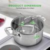 imageNutriChef 19Quart Stainless Steel Stock Pot  188 Food Grade Heavy Duty Induction Large Stock Pot Stew Pot Simmering Pot Soup Pot with See Through Lid Dishwasher Safe  NutriChef NCSP206 Quarts