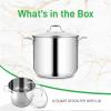 imageNutriChef 19Quart Stainless Steel Stock Pot  188 Food Grade Heavy Duty Induction Large Stock Pot Stew Pot Simmering Pot Soup Pot with See Through Lid Dishwasher Safe  NutriChef NCSP2012 Quarts