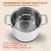 imageNutriChef 19Quart Stainless Steel Stock Pot  188 Food Grade Heavy Duty Induction Large Stock Pot Stew Pot Simmering Pot Soup Pot with See Through Lid Dishwasher Safe  NutriChef NCSP2012 Quarts