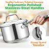 imageNutriChef 19Quart Stainless Steel Stock Pot  188 Food Grade Heavy Duty Induction Large Stock Pot Stew Pot Simmering Pot Soup Pot with See Through Lid Dishwasher Safe  NutriChef NCSP202 Quarts