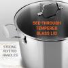 imageNutriChef 19Quart Stainless Steel Stock Pot  188 Food Grade Heavy Duty Induction Large Stock Pot Stew Pot Simmering Pot Soup Pot with See Through Lid Dishwasher Safe  NutriChef NCSP208 Quarts