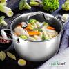 imageNutriChef 19Quart Stainless Steel Stock Pot  188 Food Grade Heavy Duty Induction Large Stock Pot Stew Pot Simmering Pot Soup Pot with See Through Lid Dishwasher Safe  NutriChef NCSP203 Quarts