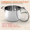 imageNutriChef 19Quart Stainless Steel Stock Pot  188 Food Grade Heavy Duty Induction Large Stock Pot Stew Pot Simmering Pot Soup Pot with See Through Lid Dishwasher Safe  NutriChef NCSP208 Quarts