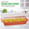 imageNutriChef 3 Piece Baking Pan Set  PFOA PFOS PTFE Free Flexible Nonstick Carbon Steel Bakeware Set  Home Kitchen Bake Pan Cookie Sheet Stackable Baking Tray Set wBlack Silicone Handles NCSBS3S455 Piece Set