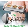 imageNutriChef 3 Tray Buffet Server ampamp Hot Plate Food Warmer  Tabletop Electric Food Warming Tray  Easy Clean Stainless Steel  Portable ampamp Great for Parties ampamp Events  Max Temp 175F  PKBFWM33V7