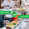 imageNutriChef 3 Tray Buffet Server ampamp Hot Plate Food Warmer  Tabletop Electric Food Warming Tray  Easy Clean Stainless Steel  Portable ampamp Great for Parties ampamp Events  Max Temp 175F  PKBFWM33V7
