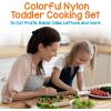 imageNutriChef 3Piece Nylon Kitchen Baking Knife Set  Childrens Cooking Knives Safe to Use Firm Grip Serrated Edges Kids Knives Protects Little Chefs Fingers Good For Cutting Food ampamp Vegetables