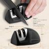 imageNutriChef 7 Piece Kitchen Knife Set  Stainless Steel Kitchen Precision Knives Set w 5 Knives ampamp Bonus Sharpener Acrylic Block Stand  Cutting Slicing Chopping Dicing NCKNS7XBlack