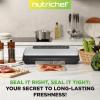 imageNutriChef Automatic Vacuum Air Sealing System for Food Preservation with Starter Kit Compact Design Lab Tested Dry ampamp Moist Food Modes with Led Indicator Lights BlackStainless Steel