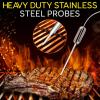 imageNutriChef Bluetooth Grill BBQ Meat Thermometer Digital Wireless Grill Thermometer Timer Alarm 150 ft Barbecue Cooking Kitchen Food Meat Thermometer for Smoker OvenV2 2024