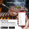 imageNutriChef Bluetooth Grill BBQ Meat Thermometer Digital Wireless Grill Thermometer Timer Alarm 150 ft Barbecue Cooking Kitchen Food Meat Thermometer for Smoker OvenStandard