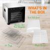 imageNutriChef Commercial Electric Food Dehydrator Machine  14 Shelf Extra Large Capacity  Stainless Steel Trays  1000Watts Digital Timer ampamp Temperature Control  1858 x 1752 x 2252 IN6 shelf