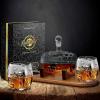 imageNutriChef Glass Whiskey Decanter  850ml Globe Whiskey Carafe Alcohol Decanter Set with Glasses  Liquor Decanter w Stopper ampamp Base For Brandy Wine Cognac Rum Gin Scotch BourbonBarrel