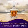 imageNutriChef Glass Whiskey Decanter  850ml Globe Whiskey Carafe Alcohol Decanter Set with Glasses  Liquor Decanter w Stopper ampamp Base For Brandy Wine Cognac Rum Gin Scotch BourbonGlacier