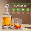 imageNutriChef Glass Whiskey Decanter  850ml Globe Whiskey Carafe Alcohol Decanter Set with Glasses  Liquor Decanter w Stopper ampamp Base For Brandy Wine Cognac Rum Gin Scotch BourbonTwist Decanter with Glasses