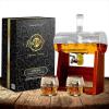 imageNutriChef Glass Whiskey Decanter  850ml Globe Whiskey Carafe Alcohol Decanter Set with Glasses  Liquor Decanter w Stopper ampamp Base For Brandy Wine Cognac Rum Gin Scotch BourbonCutter