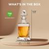 imageNutriChef Glass Whiskey Decanter  850ml Globe Whiskey Carafe Alcohol Decanter Set with Glasses  Liquor Decanter w Stopper ampamp Base For Brandy Wine Cognac Rum Gin Scotch BourbonTwist