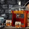 imageNutriChef Glass Whiskey Decanter  850ml Globe Whiskey Carafe Alcohol Decanter Set with Glasses  Liquor Decanter w Stopper ampamp Base For Brandy Wine Cognac Rum Gin Scotch BourbonCutter