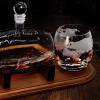 imageNutriChef Glass Whiskey Decanter  850ml Globe Whiskey Carafe Alcohol Decanter Set with Glasses  Liquor Decanter w Stopper ampamp Base For Brandy Wine Cognac Rum Gin Scotch BourbonBarrel