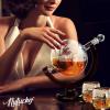 imageNutriChef Glass Whiskey Decanter  850ml Globe Whiskey Carafe Alcohol Decanter Set with Glasses  Liquor Decanter w Stopper ampamp Base For Brandy Wine Cognac Rum Gin Scotch BourbonGlobe
