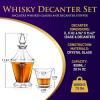 imageNutriChef Glass Whiskey Decanter  850ml Globe Whiskey Carafe Alcohol Decanter Set with Glasses  Liquor Decanter w Stopper ampamp Base For Brandy Wine Cognac Rum Gin Scotch BourbonVictorian Decanter with Glasses