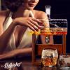 imageNutriChef Glass Whiskey Decanter  850ml Globe Whiskey Carafe Alcohol Decanter Set with Glasses  Liquor Decanter w Stopper ampamp Base For Brandy Wine Cognac Rum Gin Scotch BourbonCutter