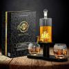imageNutriChef Glass Whiskey Decanter  850ml Globe Whiskey Carafe Alcohol Decanter Set with Glasses  Liquor Decanter w Stopper ampamp Base For Brandy Wine Cognac Rum Gin Scotch BourbonSchooner