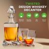 imageNutriChef Glass Whiskey Decanter  850ml Globe Whiskey Carafe Alcohol Decanter Set with Glasses  Liquor Decanter w Stopper ampamp Base For Brandy Wine Cognac Rum Gin Scotch BourbonTwist