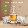imageNutriChef Glass Whiskey Decanter  850ml Globe Whiskey Carafe Alcohol Decanter Set with Glasses  Liquor Decanter w Stopper ampamp Base For Brandy Wine Cognac Rum Gin Scotch BourbonTwist Decanter with Glasses