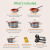 imageNutriChef Nonstick Cookware Excilon Home Kitchen Ware Set with Saucepan Frying Pans Cooking Pots Lids Utensil PTFEPFOAPFOS Free 11 Pcs GrayGray
