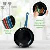 imageNutriChef Nonstick Cookware Excilon Home Kitchen Ware Set with Saucepan Frying Pans Cooking Pots Lids Utensil PTFEPFOAPFOS Free 11 Pcs GrayLight Blue