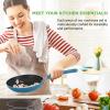 imageNutriChef Nonstick Cookware Excilon Home Kitchen Ware Set with Saucepan Frying Pans Cooking Pots Lids Utensil PTFEPFOAPFOS Free 11 Pcs GrayLight Blue